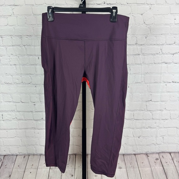Athleta Hiit It Mesh Capri Purple Size Large - Picture 1 of 10
